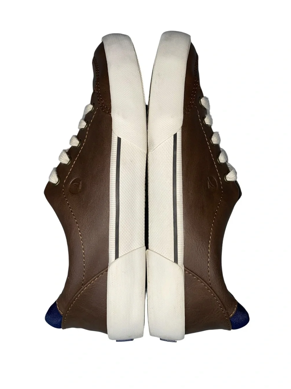 Sperry Boys Harbor Tide Sneaker Chocolate Brown Faux Leather White Laces Size 3
